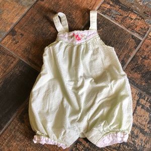 Janie & Jack green/white seersucker (3-6 mo.)